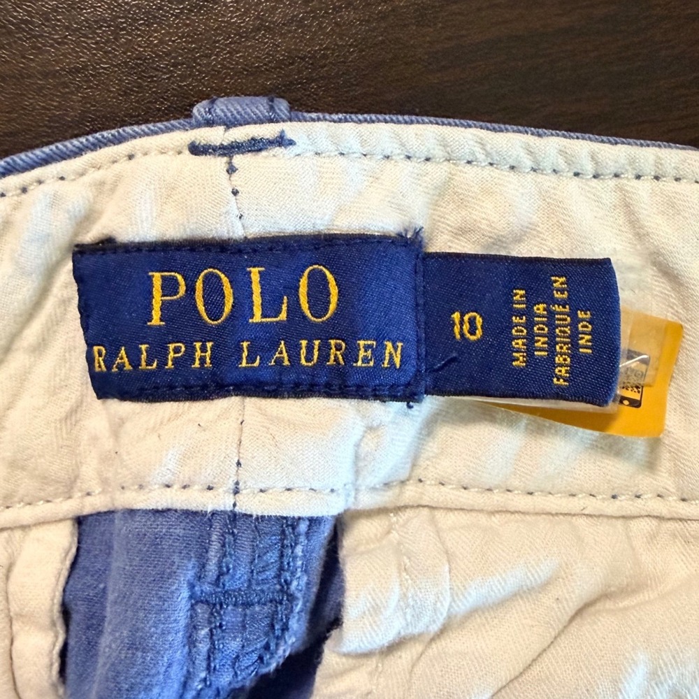 Polo Ralph Lauren Womens Wide Leg Crop Chino Pants Blue Size 10 High Rise Cotton - Picture 5 of 7